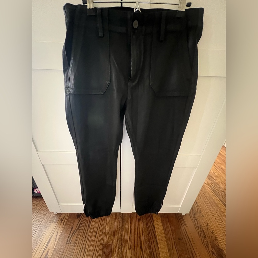 Paige cargo painted denim jogger jean.